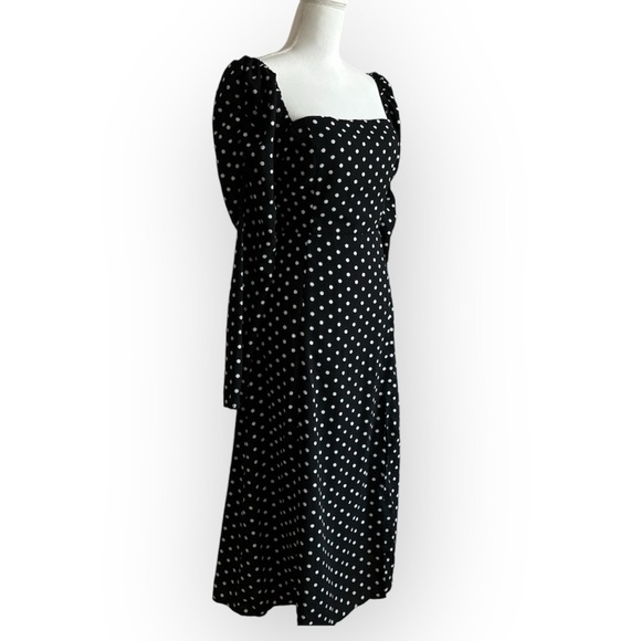 Lulus Charmed and Classy Black Polka Dot Long Sleeve Midi Dress - Picture 2 of 13